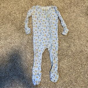 Bellabu Bear Bamboo footie pajama 2 way zipper